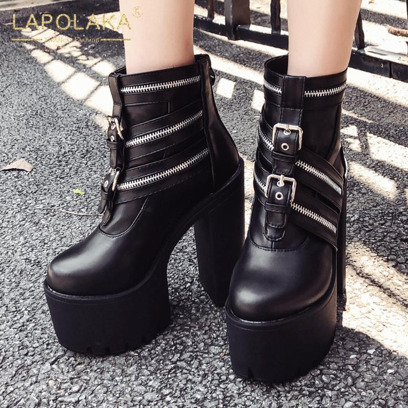 Lapolaka 2020 Hot Sale Platform Ankle Boots Woman Shoes Zip Up Platform Soft Rubber Sole Chunky High Heels Shoes Ladies Boots, Black
Lapolaka 2020 Hot Sale Platform Ankle Boots Woman Shoes Zip Up Platform Soft Rubber Sole Chunky High Heels Shoes Ladies Boots, Black
