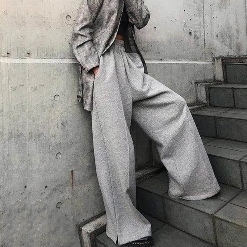 Wide Leg Pant For Women High Waist Loose Ruched Split Pockets Oversized Streetwear Full Length Pants Female 2020 Clothes K958, Black
Wide Leg Pant For Women High Waist Loose Ruched Split Pockets Oversized Streetwear Full Length Pants Female 2020 Clothes K958, Black