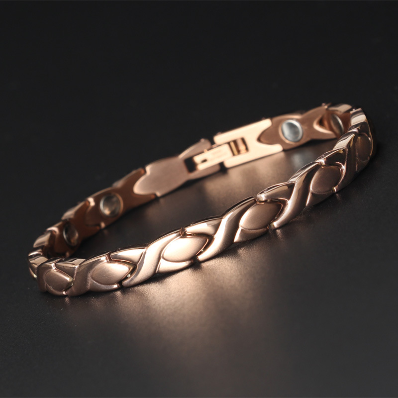 Magnetic Infrared Germanium Negative Ion 4-in-1 Healing Women Bracelets Rose Gold Stainless Steel health Bracelet Female Jewelry
Magnetic Infrared Germanium Negative Ion 4-in-1 Healing Women Bracelets Rose Gold Stainless Steel health Bracelet Female Jewelry