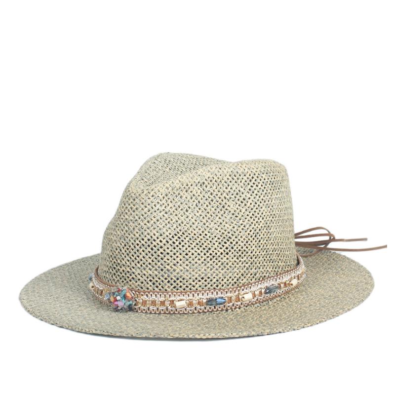 Summer Raffia Straw Beach Panama Hat Men Straw Wide Brim Sun Hats For Dad Casual Trilby Fedora Male Jazz Sombrero Cap, Color 2
Summer Raffia Straw Beach Panama Hat Men Straw Wide Brim Sun Hats For Dad Casual Trilby Fedora Male Jazz Sombrero Cap, Color 2
