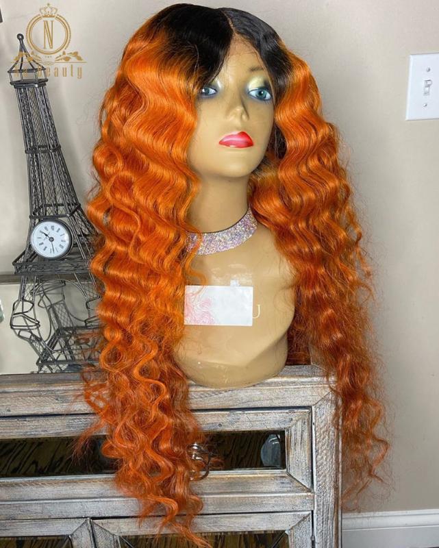 Blonde Orange Human Hair Wigs Deep Wave Ombre Colored T Lace Wig Ginger Blonde Part Lace Front Wig For Black Women Nabeauty Remy, As pic
Blonde Orange Human Hair Wigs Deep Wave Ombre Colored T Lace Wig Ginger Blonde Part Lace Front Wig For Black Women Nabeauty Remy, As pic
