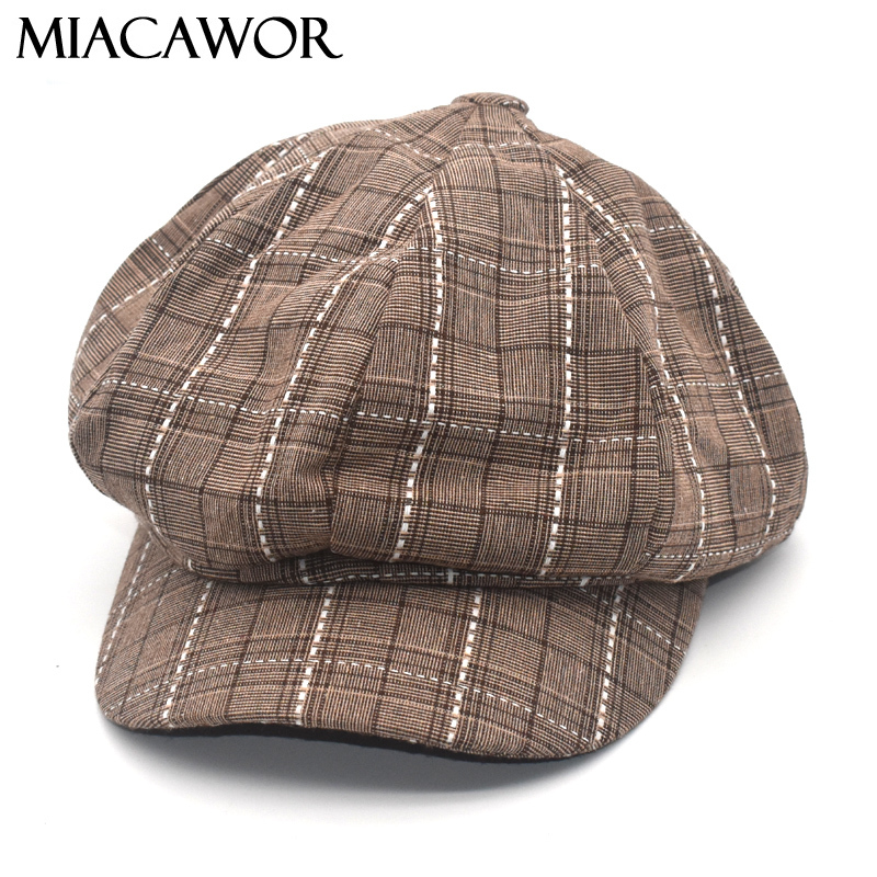 MIACAWOR 2020 New Octagonal Hats Women Classic Casual Plaid Beret Hat Girl Vintage Hats Gorras Painter Hat Newsboy Caps C7, Dark grey
MIACAWOR 2020 New Octagonal Hats Women Classic Casual Plaid Beret Hat Girl Vintage Hats Gorras Painter Hat Newsboy Caps C7, Dark grey