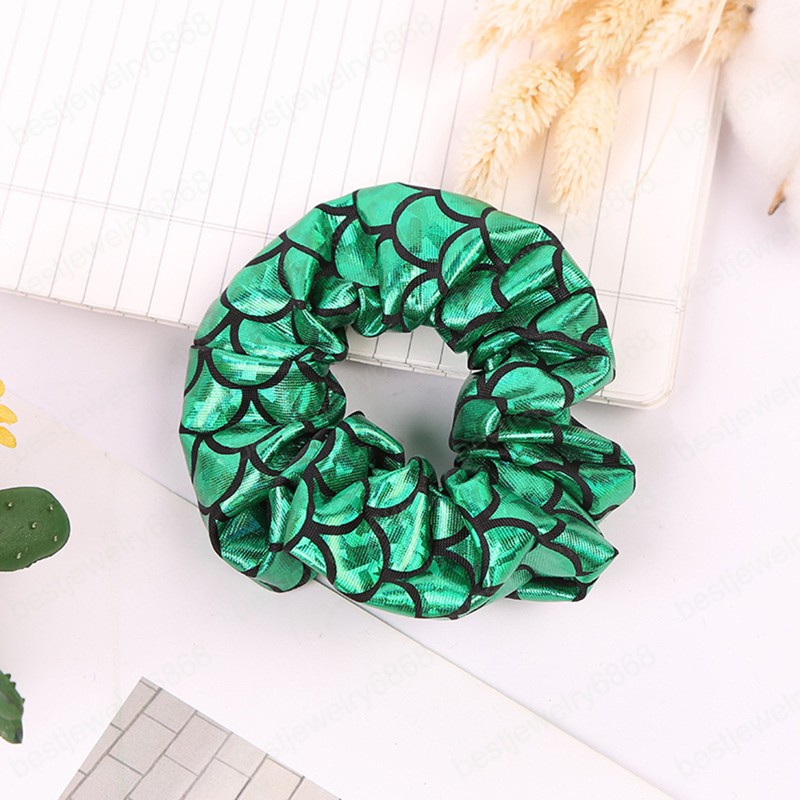 New Glitter Colorful Hair Scrunchies Women Elastic Hair Bands Girls Headwear Bright Color Silk Ponytail Holder Hair Tie Accessories