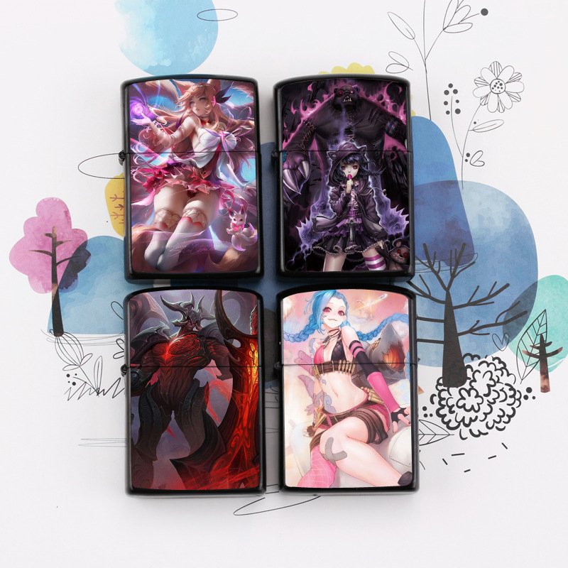 LOL Kerosene lighter personalized custom set color retro lighter gift League of Legends fuel
LOL Kerosene lighter personalized custom set color retro lighter gift League of Legends fuel