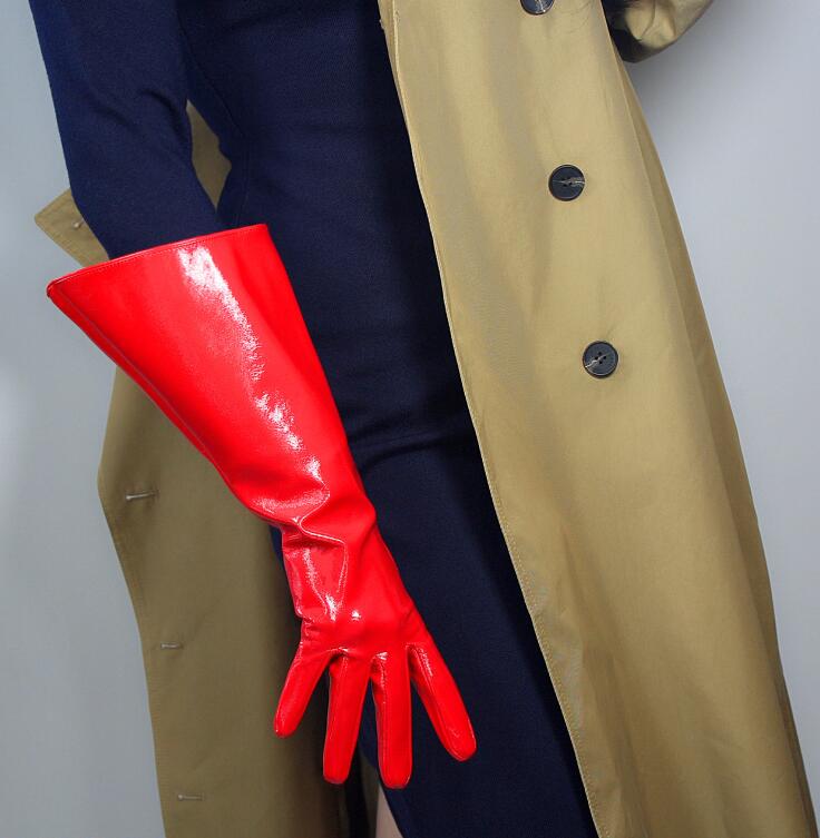 Women's fashion wide sleeve patent pu leather glove lady's club performance formal party leather leopard long glove 38cm R2203 
Women's fashion wide sleeve patent pu leather glove lady's club performance formal party leather leopard long glove 38cm R2203