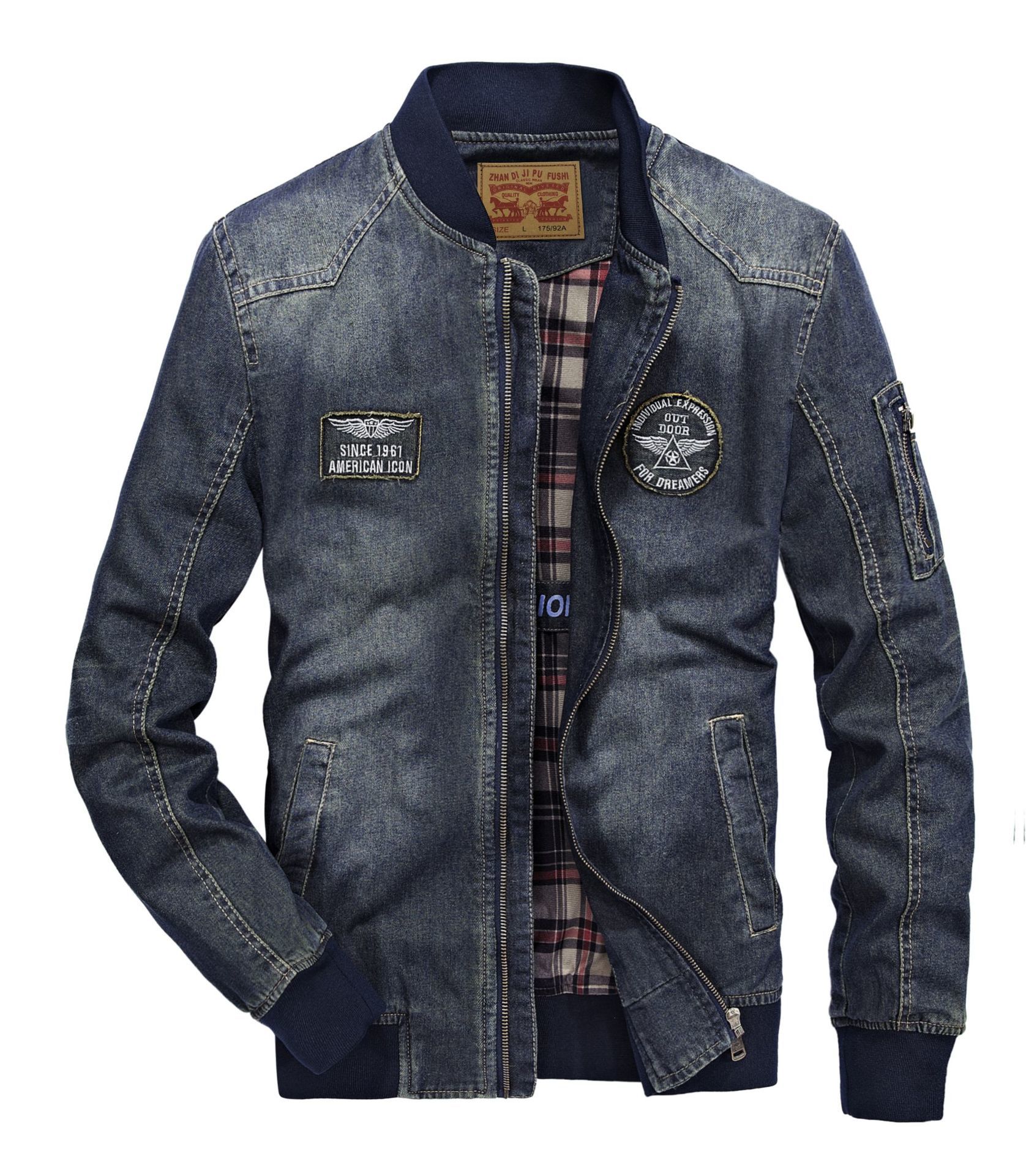 New Men 80s O-neck Denim Jacket Fashion Mens cotton Jean Jackets high-grade Coat Trendy Outwear Male Cowboy Clothes -4XL 200919, Sky blue
New Men 80s O-neck Denim Jacket Fashion Mens cotton Jean Jackets high-grade Coat Trendy Outwear Male Cowboy Clothes -4XL 200919, Sky blue