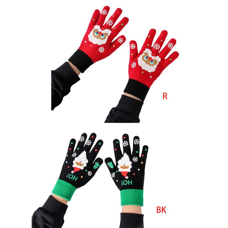 Womens Winter Knit Touchscreen Gloves Christmas Cartoon Santa Print Snow Mittens 24BC
Womens Winter Knit Touchscreen Gloves Christmas Cartoon Santa Print Snow Mittens 24BC