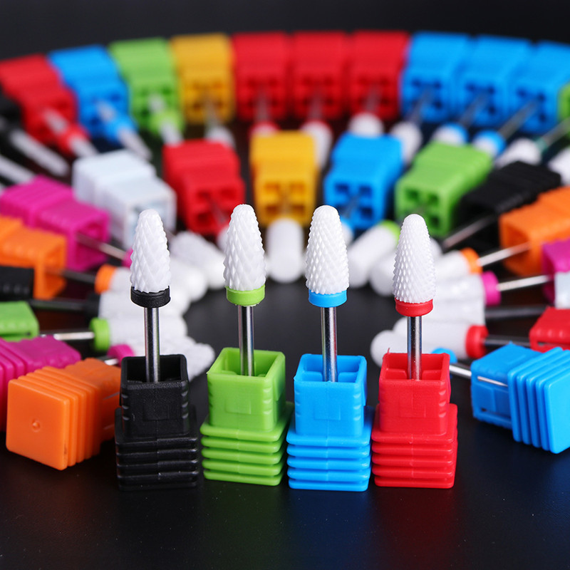 Electric Ceramic Nail Drill Bits Milling Cutter For Nail Files Manicure Tool Nail Art Polishing Machine Accessories Pedicure Grinding Head