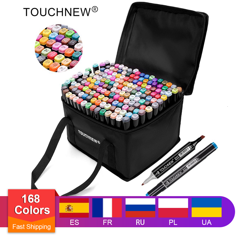 TOUCHNEW Permanent Alcohol Ink Markers Brush Dual Tips Professional Drawing Marker Set Art Design 30/40/60/80/168 Colors, Silver
TOUCHNEW Permanent Alcohol Ink Markers Brush Dual Tips Professional Drawing Marker Set Art Design 30/40/60/80/168 Colors, Silver