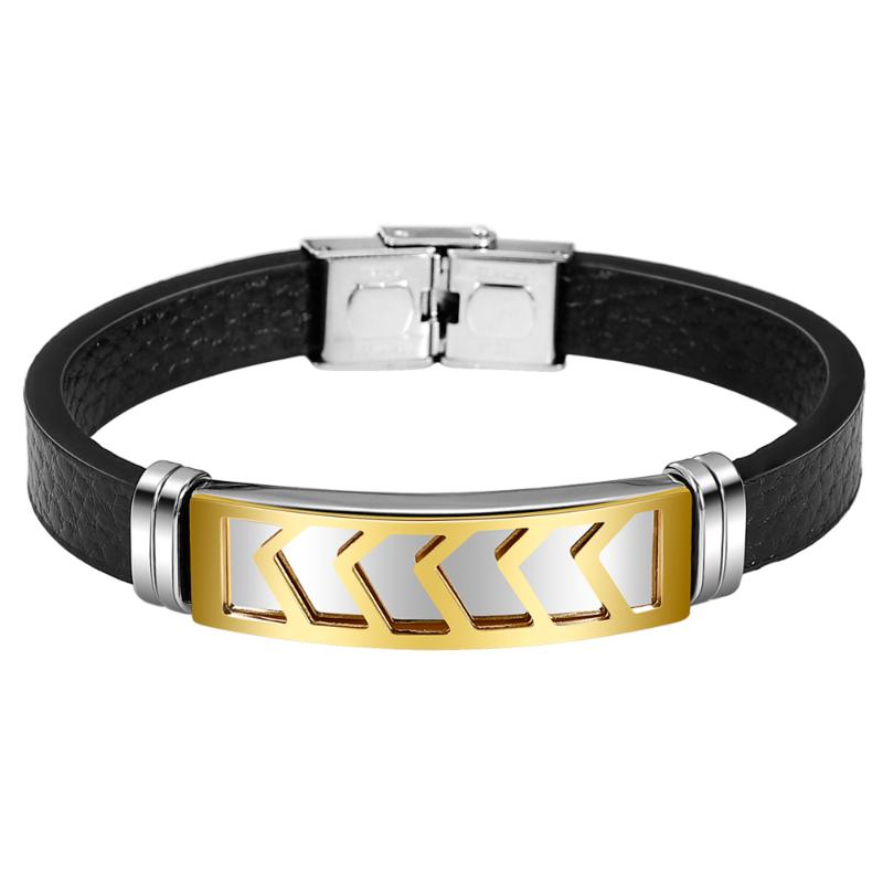New Fashion Stainless Steel Gold Color Bracelets & Bangles Men Leather Male Metal Wrap WristBand Jewelry Bijoux
New Fashion Stainless Steel Gold Color Bracelets & Bangles Men Leather Male Metal Wrap WristBand Jewelry Bijoux
