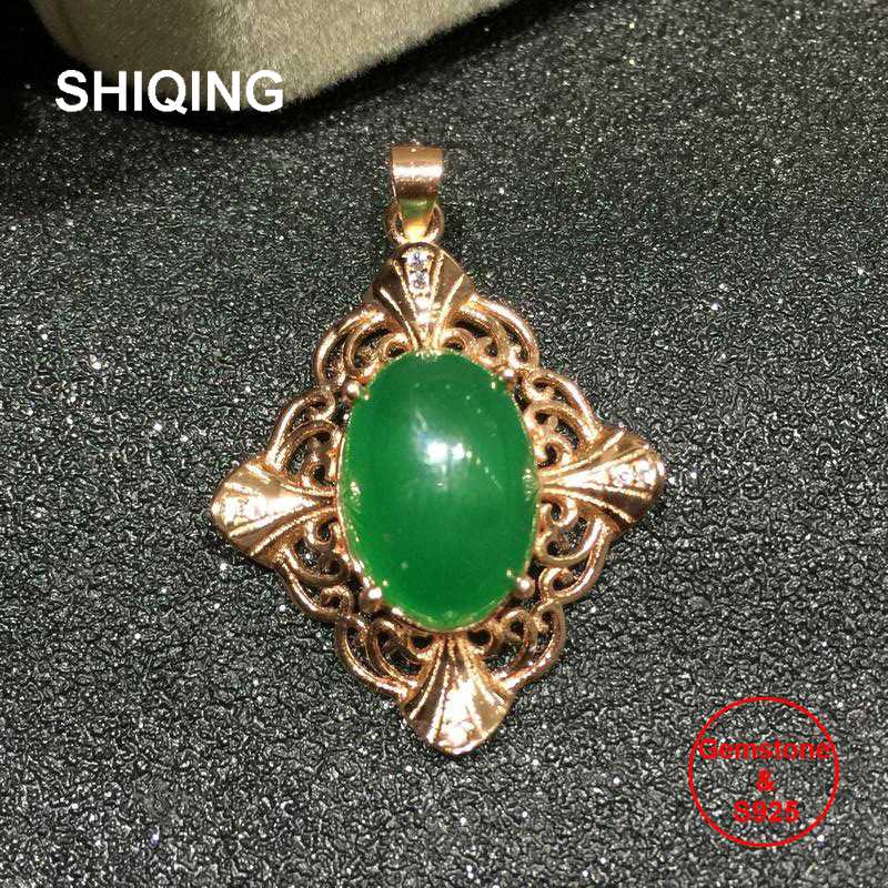 SHIQING 100% Nature green chalcedony sterling silver cross gothic vintage pendant necklace for women girl
SHIQING 100% Nature green chalcedony sterling silver cross gothic vintage pendant necklace for women girl