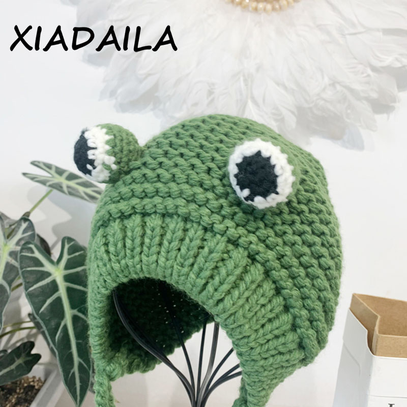 Winter Skullies Cute Women Frog Hat Crochet Knitted Hat Costume Beanie Hats Cap Women Gift Hip-hop Cap Photography Prop Party, Green
Winter Skullies Cute Women Frog Hat Crochet Knitted Hat Costume Beanie Hats Cap Women Gift Hip-hop Cap Photography Prop Party, Green