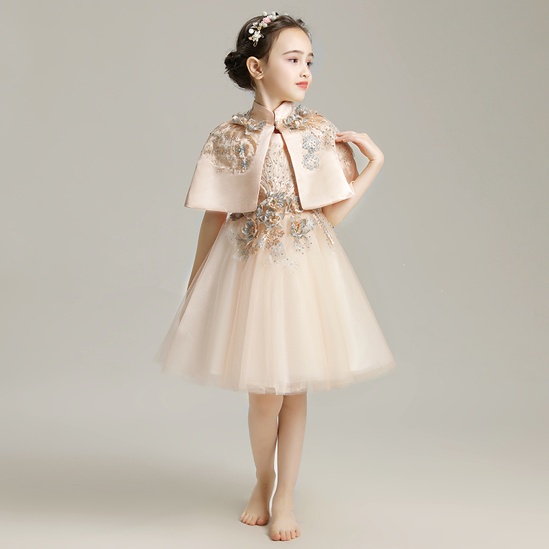 Sequins Elegant Flower Girl Dress With Shawl For Wedding Sleeveless Cute Communion Ball Gown Children Prom Pageant Dresses, Light gold
Sequins Elegant Flower Girl Dress With Shawl For Wedding Sleeveless Cute Communion Ball Gown Children Prom Pageant Dresses, Light gold