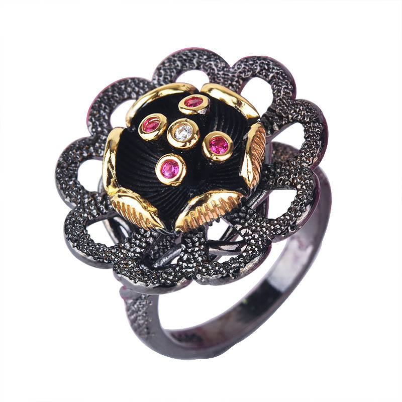 Fashion Jewelry Exaggerated Big Flower 925 Silver Ruby Rings for Women Retro Gothic Black Gold Wedding Ring Anniversary Gift
Fashion Jewelry Exaggerated Big Flower 925 Silver Ruby Rings for Women Retro Gothic Black Gold Wedding Ring Anniversary Gift