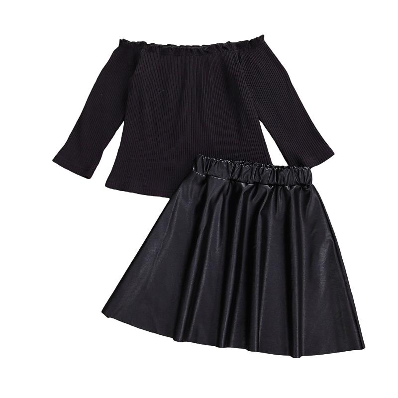 3-7Years Kid Baby Off-Shoulder Long Sleeve Top Ruffle +Leather Skirt Suit Knitting Hem Pleated Costume, As pic
3-7Years Kid Baby Off-Shoulder Long Sleeve Top Ruffle +Leather Skirt Suit Knitting Hem Pleated Costume, As pic