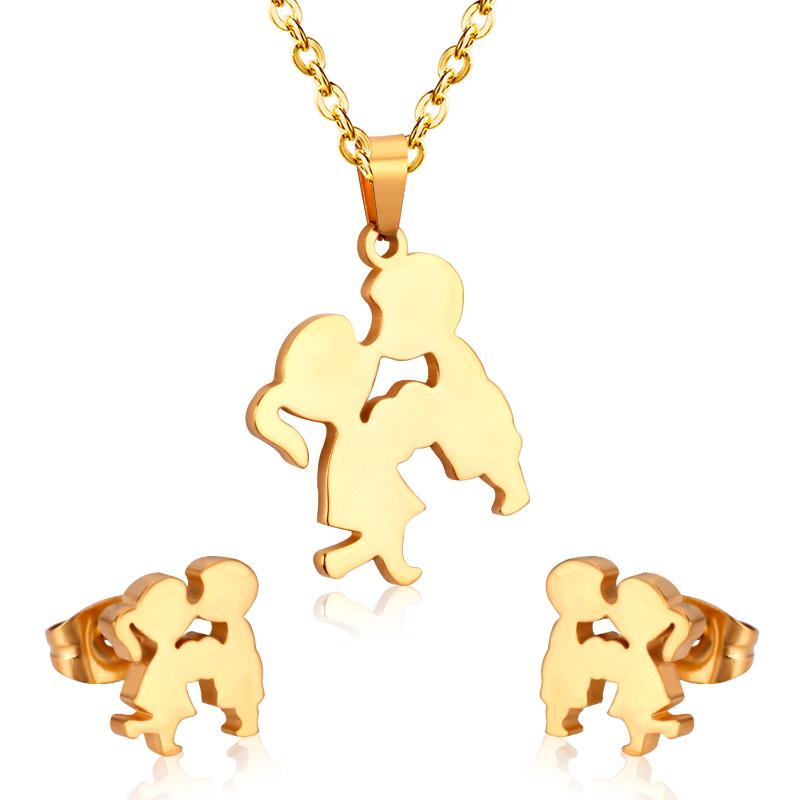 LUXUKISSKIDS Romantic Lovely Boy Girl Kiss Necklace Earrings For Women Jewelry Sets Gift Dubai Jewellery set, As pic
LUXUKISSKIDS Romantic Lovely Boy Girl Kiss Necklace Earrings For Women Jewelry Sets Gift Dubai Jewellery set, As pic