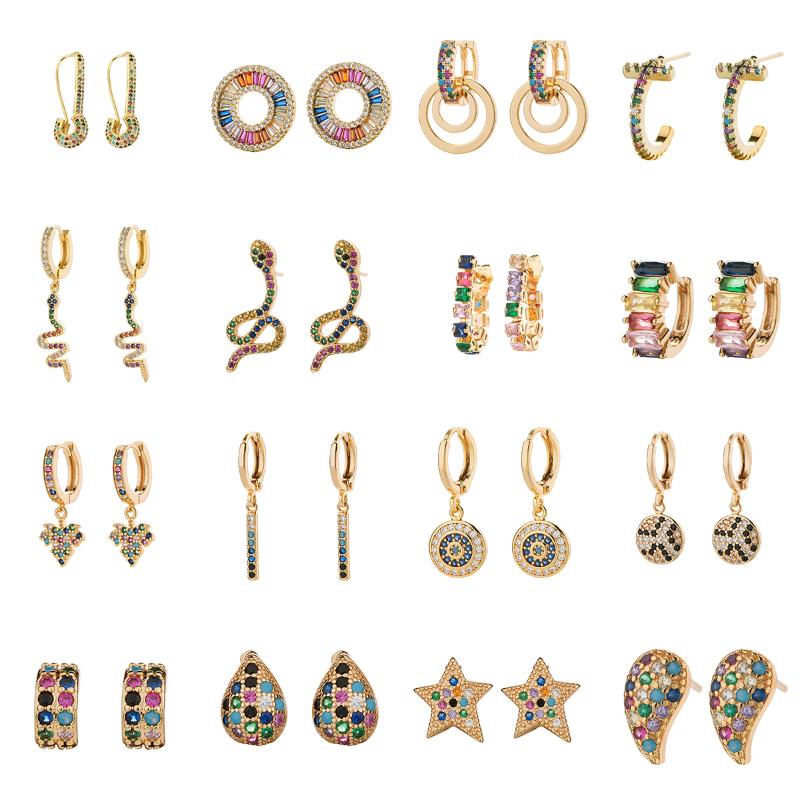 2020 New Style Rainbow Zircon Stud Earrings Jewelry for Women Charm Round Geometric Gold Earrings CZ Snake Studs Christmas Gift
2020 New Style Rainbow Zircon Stud Earrings Jewelry for Women Charm Round Geometric Gold Earrings CZ Snake Studs Christmas Gift