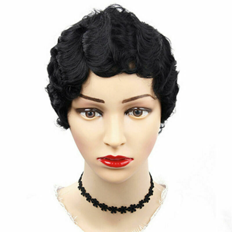 Fashion Short Black Afro Curly Hair Wig Pexie Cut Wave Wig For Black Women