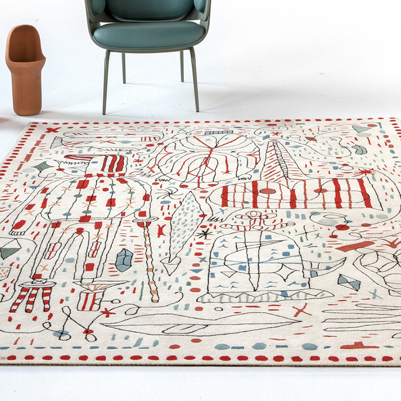Post-modern abstract high density woven living room carpet Nordic style big size bedside are rug, geometric floor mat, As picture
Post-modern abstract high density woven living room carpet Nordic style big size bedside are rug, geometric floor mat, As picture