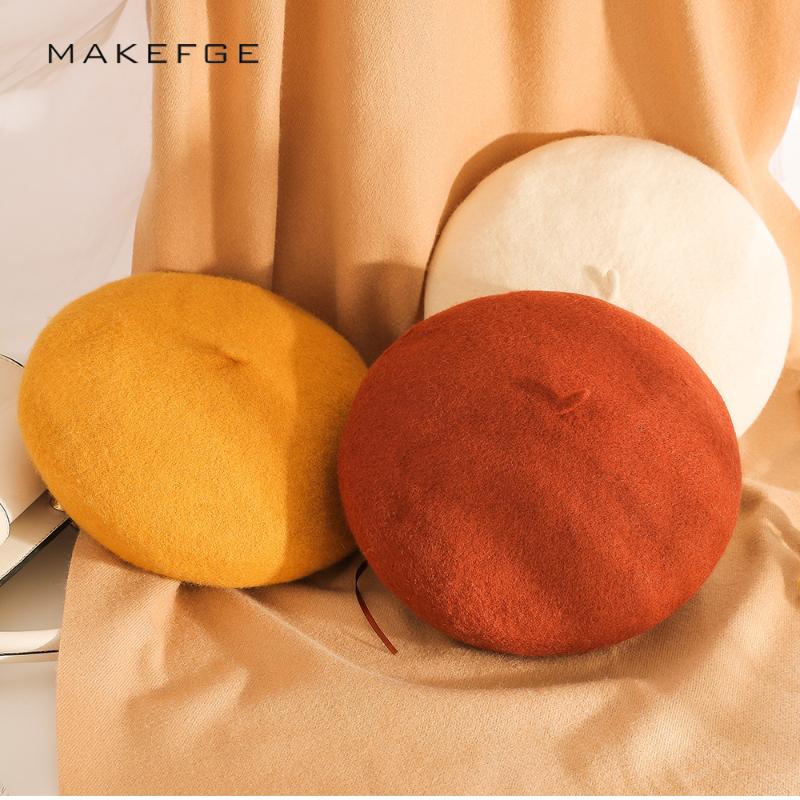 Berets Solid Color Wool Beret Women's Beanie Winter Hat Sboy Cap For Female Retro Mainly, Beige
Berets Solid Color Wool Beret Women's Beanie Winter Hat Sboy Cap For Female Retro Mainly, Beige