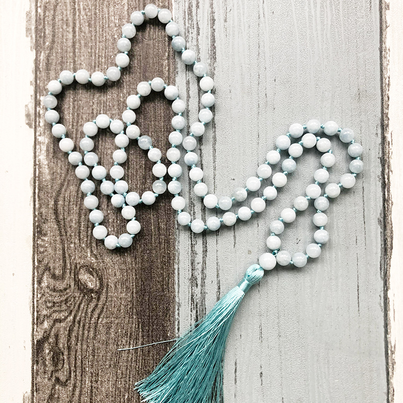 Healing Prayer Beads Tassel Necklace For Men And Women 8mm A-quamarine Knotted Boho Jewelry 108 Beads Mala Yoga Necklace Gift
Healing Prayer Beads Tassel Necklace For Men And Women 8mm A-quamarine Knotted Boho Jewelry 108 Beads Mala Yoga Necklace Gift