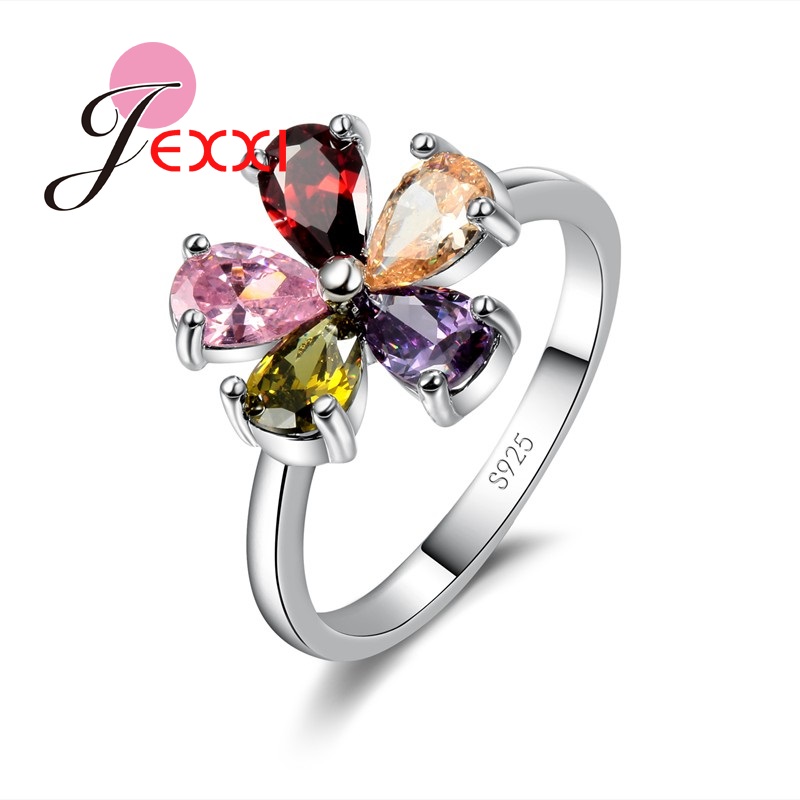Charming Solid 925 Sterling Silver Ring Multicolor SWA Austrian Crystal Flower Women Wedding Jewelry Rings Bague
Charming Solid 925 Sterling Silver Ring Multicolor SWA Austrian Crystal Flower Women Wedding Jewelry Rings Bague