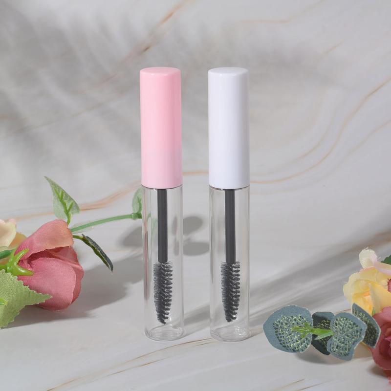 5 Pieces 10ml Empty Mascara Tube Wand Eyelash Cream Container Bottle Sample Vials With Rubber Inserts Refillable Bottles