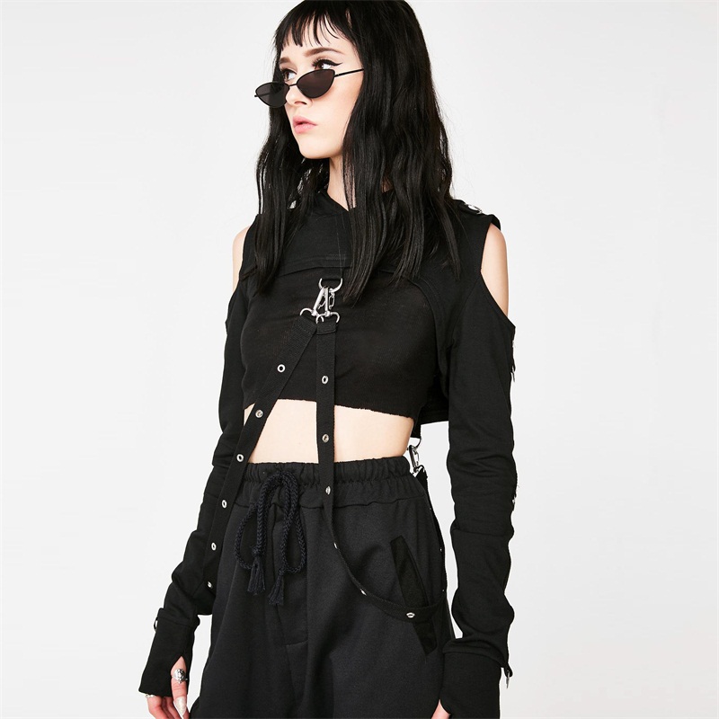 Women Long Sleeve Black Crop Top Gothic Short Hoodies Vampire Halloween Fancy Costumes Fashion Cool Clothes Sweatshirts
Women Long Sleeve Black Crop Top Gothic Short Hoodies Vampire Halloween Fancy Costumes Fashion Cool Clothes Sweatshirts