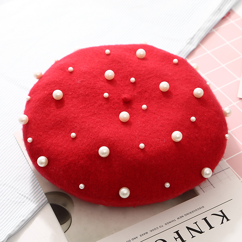 Wool Women Winter Berets Luxury Pearl Rivet Vintage Cashmere Female Warm Beret Hats Girls Flat Cap Beret For Women, White
Wool Women Winter Berets Luxury Pearl Rivet Vintage Cashmere Female Warm Beret Hats Girls Flat Cap Beret For Women, White