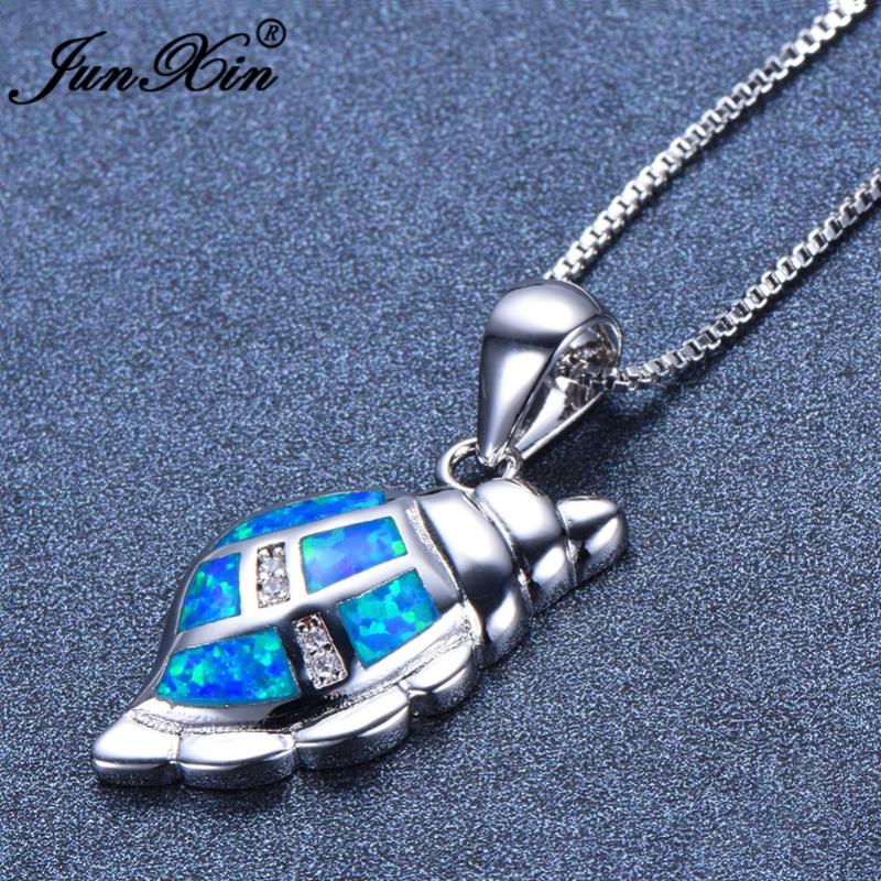 Cute Female Blue Opal Pendant Necklace Dainty Silver Color Chain Necklaces For Women Charm Bridal Conch Wedding Necklace
Cute Female Blue Opal Pendant Necklace Dainty Silver Color Chain Necklaces For Women Charm Bridal Conch Wedding Necklace