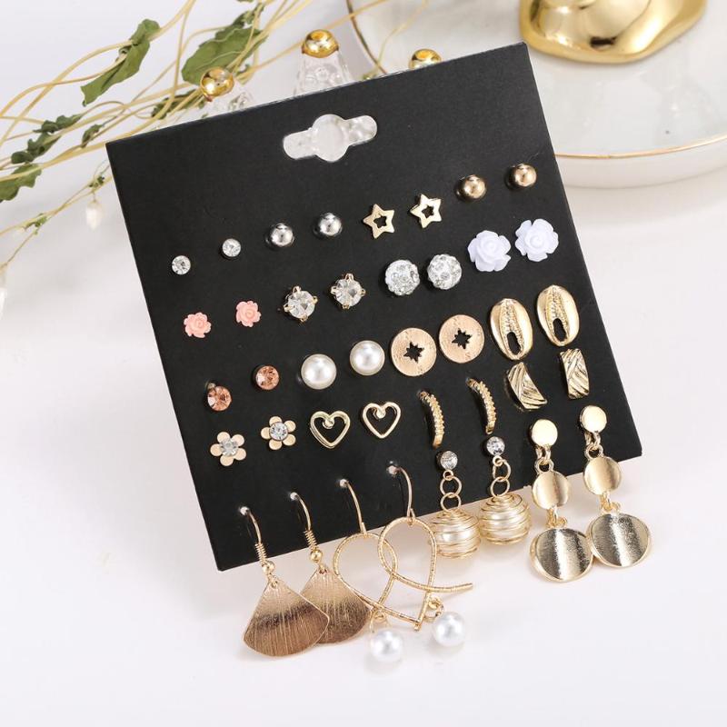 Stud Fashion Mixed Satement Metal Earring Set For Women Trendy Simulated Pearl Rhinestone Crystal Flower Wedding Earrings Gift
Stud Fashion Mixed Satement Metal Earring Set For Women Trendy Simulated Pearl Rhinestone Crystal Flower Wedding Earrings Gift