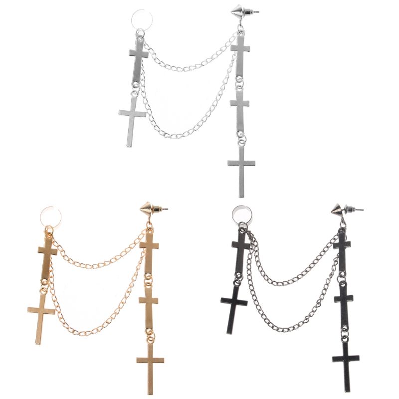 Gothic Punk Cross Long Tassel Double Chains Ear Cuff Earrings Fashion Jewelry Ear Making Craft Accessory
Gothic Punk Cross Long Tassel Double Chains Ear Cuff Earrings Fashion Jewelry Ear Making Craft Accessory