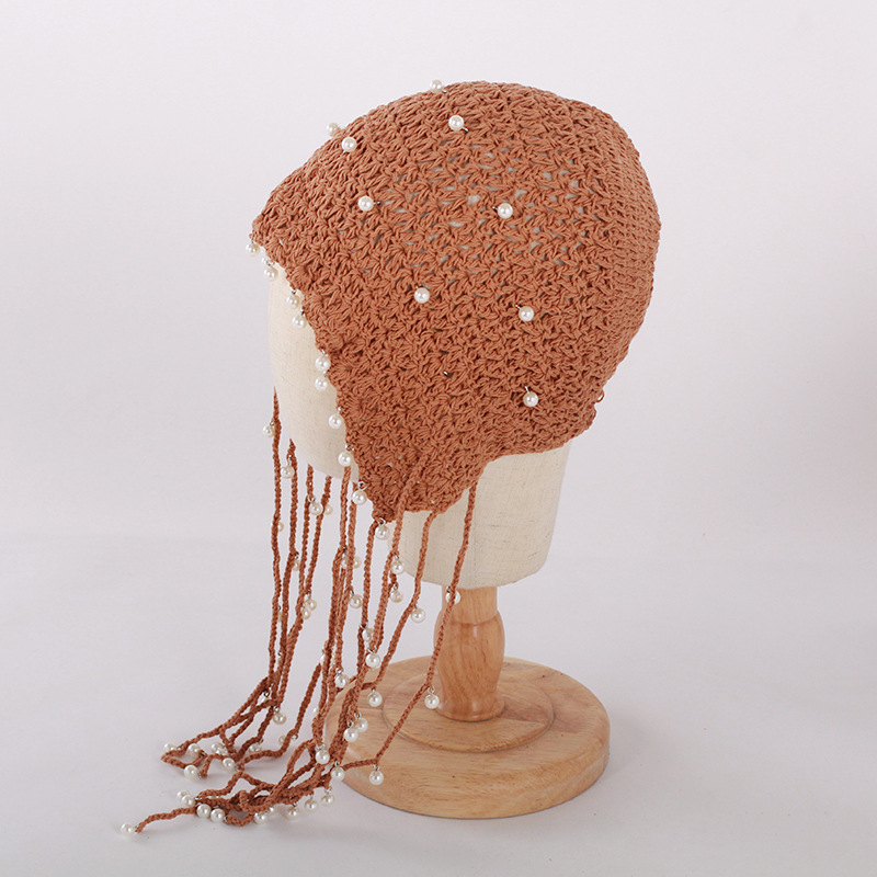 Fashion Knitted Cap Female Pearls Decorative Hollow Out Elegant Tassels Autumn Winter Warm Ear Protection Outdoor Cap, Black
Fashion Knitted Cap Female Pearls Decorative Hollow Out Elegant Tassels Autumn Winter Warm Ear Protection Outdoor Cap, Black