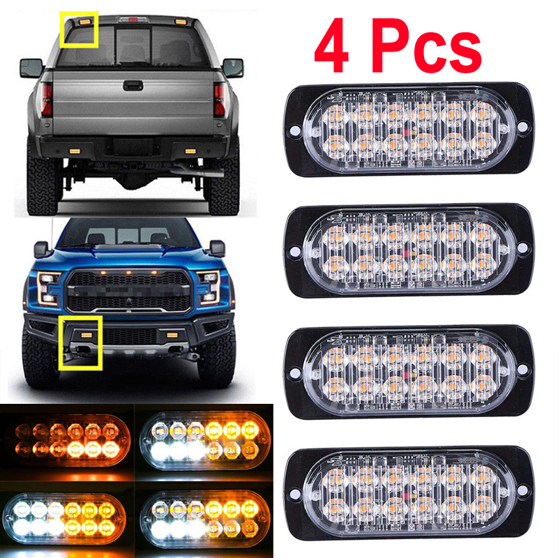 4pcs 12-24V Car Truck Warning Strobe Light 12 LED Emergency Strobe Light Bar Hazard Beacon Flashing Lamp
4pcs 12-24V Car Truck Warning Strobe Light 12 LED Emergency Strobe Light Bar Hazard Beacon Flashing Lamp