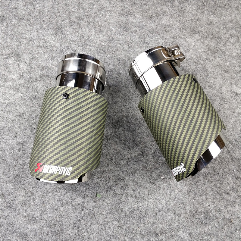 1 PCS: Straight Edge Exhaust Tip Car Akrapovic Pipe Green Carbon fiber + Stainless steel Exhausts tips Muffler
1 PCS: Straight Edge Exhaust Tip Car Akrapovic Pipe Green Carbon fiber + Stainless steel Exhausts tips Muffler