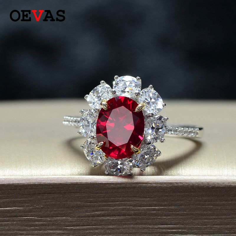 Oval Red Zircon 925 Sterling silver Wedding rings for women High quality Sparkling CZ Engagement jewelry
Oval Red Zircon 925 Sterling silver Wedding rings for women High quality Sparkling CZ Engagement jewelry