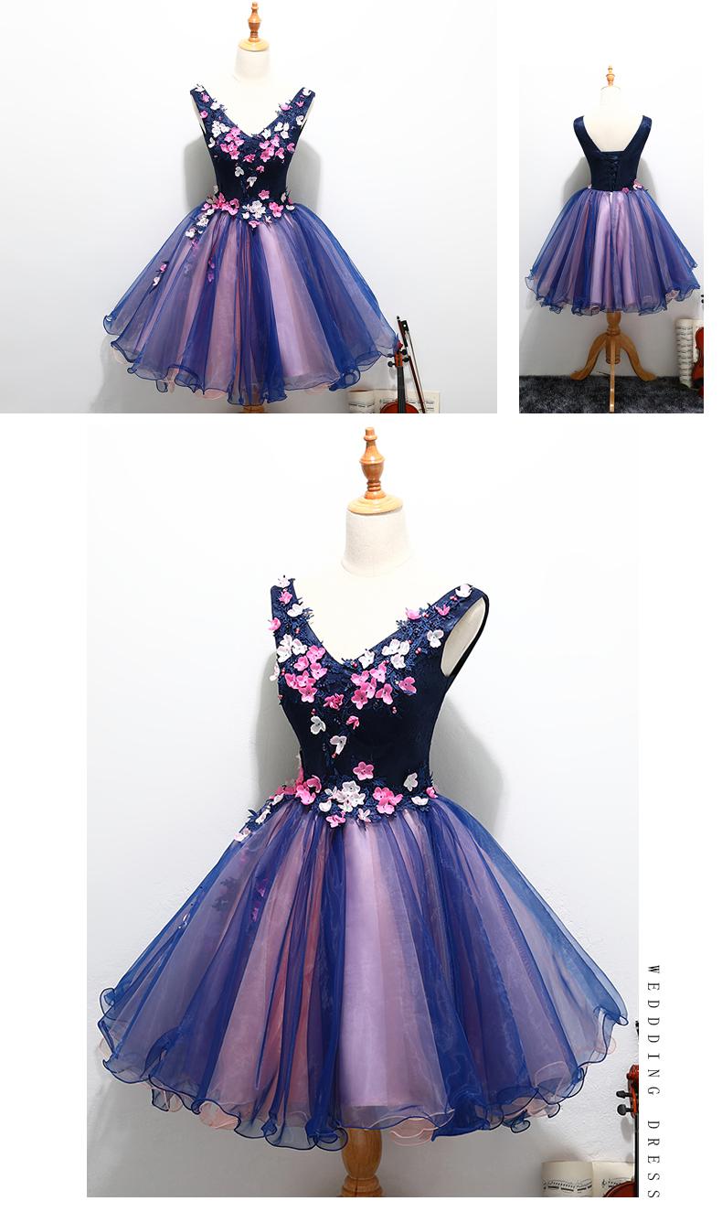 Party Prom Formal Dress V-neck Sleeveless Classic Flower Appliques Noble Ball Gown Sweet Quinceanera Dresses