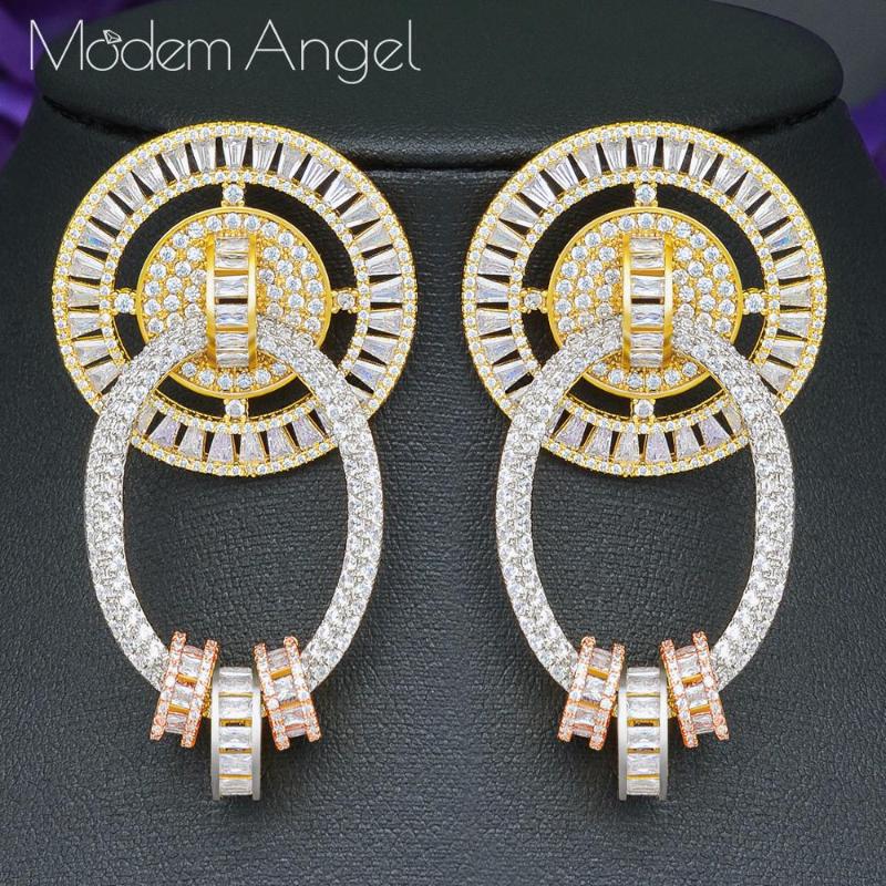 ModemAngel New Big Circle Pendant Drop Earrings Jewelry Cubic Zircon Women Bridal Wedding Dress Accessories
ModemAngel New Big Circle Pendant Drop Earrings Jewelry Cubic Zircon Women Bridal Wedding Dress Accessories