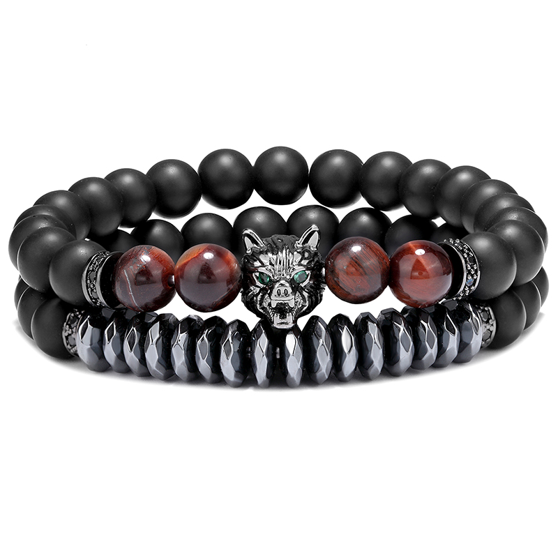 2 pieces / set couple distance bracelet wolf head beaded natural stone bracelet man charm yoga jewelry woman man best jewelry
2 pieces / set couple distance bracelet wolf head beaded natural stone bracelet man charm yoga jewelry woman man best jewelry
