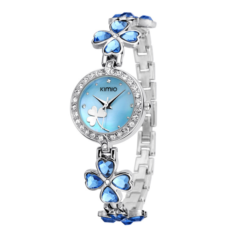 Wristwatches Kimio Brand Love Heart Crystal Strap Clover Bracelet Watch Inlay Rhinestone Waterproof Quartz Dress Watches Fashion Clock Reloj, 6963 
Wristwatches Kimio Brand Love Heart Crystal Strap Clover Bracelet Watch Inlay Rhinestone Waterproof Quartz Dress Watches Fashion Clock Reloj, 6963