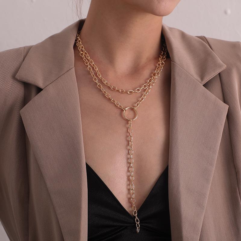 Simple Chains Choker Circle Pendant Long Chain Necklaces for Women Gold Silver Color 2020 Fashion Jewelry Clavicle Chain Hip-hop
Simple Chains Choker Circle Pendant Long Chain Necklaces for Women Gold Silver Color 2020 Fashion Jewelry Clavicle Chain Hip-hop