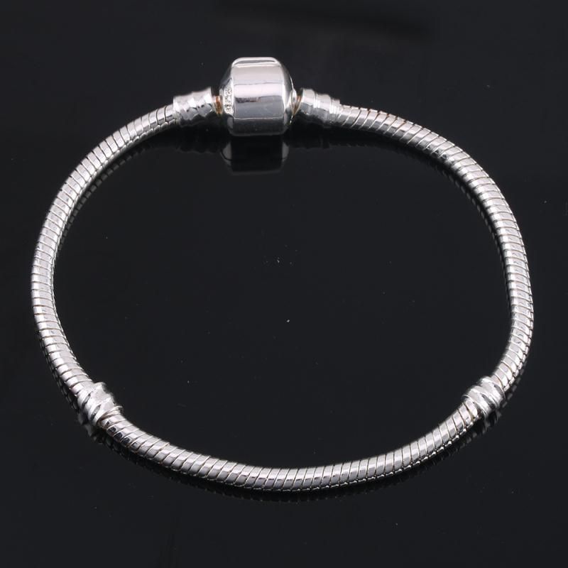 925 silver 10pcs/lot Snake Chain Safety Clasp European Fine Bracelet Fit DIY Charm Bracelets & Bangles Jewelry For Women&Men Gift