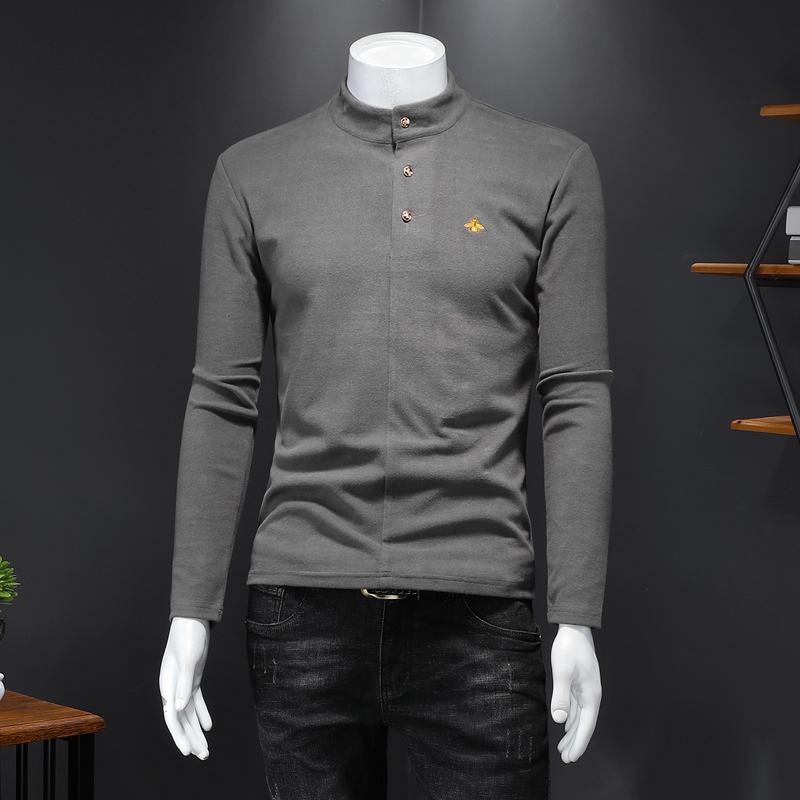 Half-high collar long-sleeved t-shirt in autumn and winter mid-neck plus velvet thick warm clothing, men's white top bottoming shirt, Gray
Half-high collar long-sleeved t-shirt in autumn and winter mid-neck plus velvet thick warm clothing, men's white top bottoming shirt, Gray