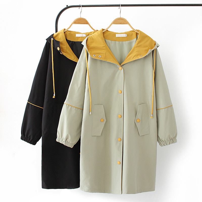 2020 Spring Autumn Trench Coat Women New Plus size Casual Ladies Mid-long Overwear Female Windbreakers Tops Loose Hooded Coats, Black
2020 Spring Autumn Trench Coat Women New Plus size Casual Ladies Mid-long Overwear Female Windbreakers Tops Loose Hooded Coats, Black