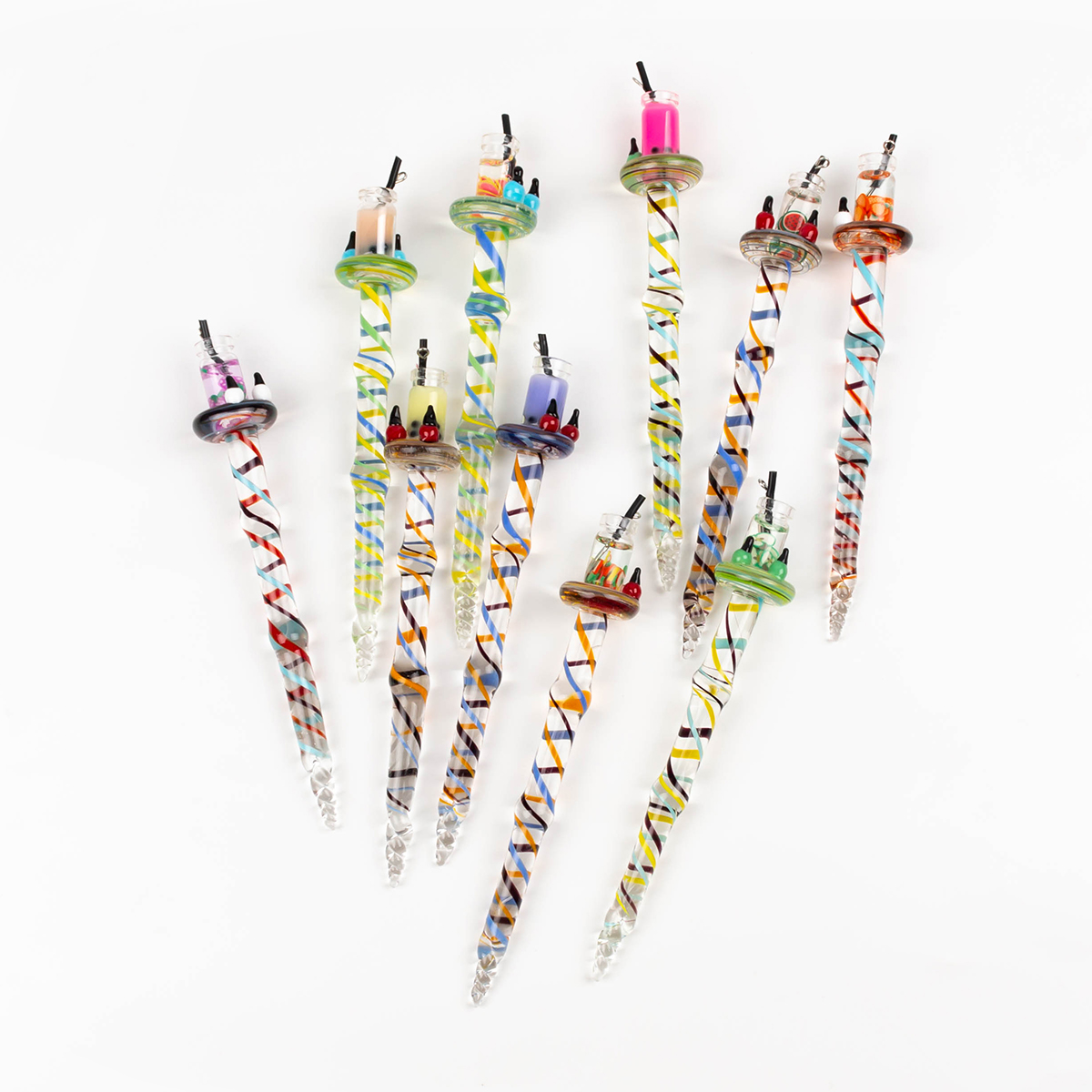 Colorful Dab Tool Glass Dabber Stick Carve Smoking Wax Carb Cap for quartz banger Rigs Bong
Colorful Dab Tool Glass Dabber Stick Carve Smoking Wax Carb Cap for quartz banger Rigs Bong