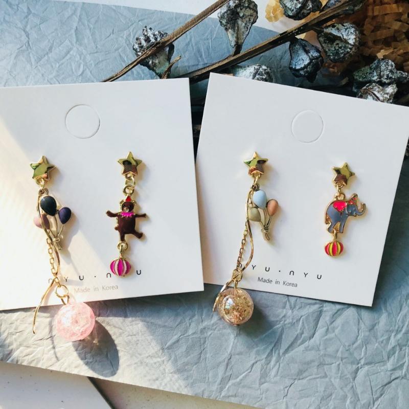Korea Handmade Elephant Cartoon Circus Balloon Women Asymmetric Drop Earrings Bangle Earrings Fashion Jewelry
Korea Handmade Elephant Cartoon Circus Balloon Women Asymmetric Drop Earrings Bangle Earrings Fashion Jewelry