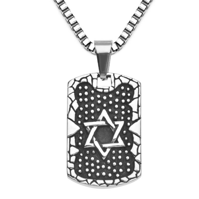 Stainless Steel Star Of David Necklace For Men Vintage Israel Dog Tag Pendant Necklace Amulet Jewish Jewelry
Stainless Steel Star Of David Necklace For Men Vintage Israel Dog Tag Pendant Necklace Amulet Jewish Jewelry