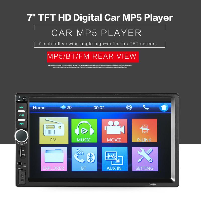 Autoradio 2Din General Car Radio 7'' LCD Touch Screen Stereo MP5 Player USB FM Bluetooth Audio Support Rear View Camera 7018B
Autoradio 2Din General Car Radio 7'' LCD Touch Screen Stereo MP5 Player USB FM Bluetooth Audio Support Rear View Camera 7018B