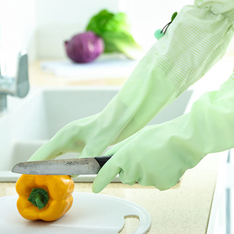 Latex Kitchen Chores Clean Gloves Long Sleeve Waterproof Rubber Dishwashing Gloves Durable Household Laundry Wash Dishes Clean Gloves
