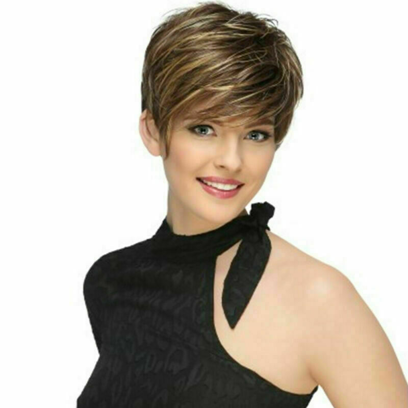 Stylish Ladies Vogue Ombre Blonde Mix Short Wigs Wavy Curly Hair Daily Party